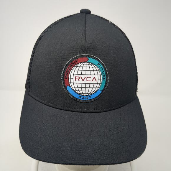 RVCA Present Future Past Snapback Trucker Hat Black OS Adjustable Mesh Back - Picture 2 of 9